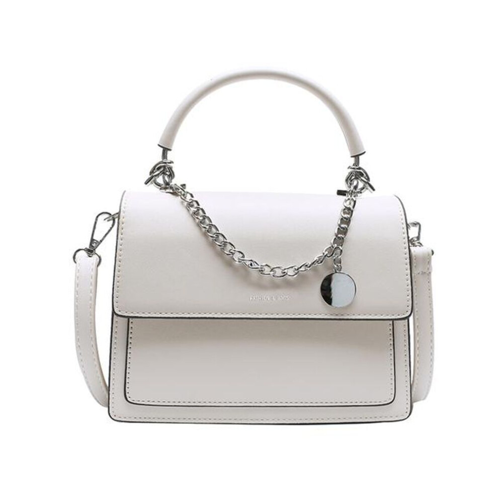 (beige, 16X8X21cm) New Chains Bag Lady &apos;S Small Square Handbag Casual All -Match Female Shoulder Bag Trendy Bag Women Cross Body Bag Girl Black