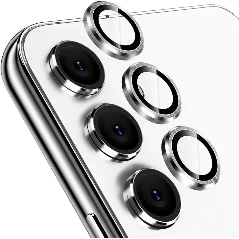 (silver, Samsung A14) Tempered Glass Camera Lens Protector Cover For Samsung Galaxy A55 A25 A35 A15 A14 A24 A34 A54 S24 Ultra Phone Accessories