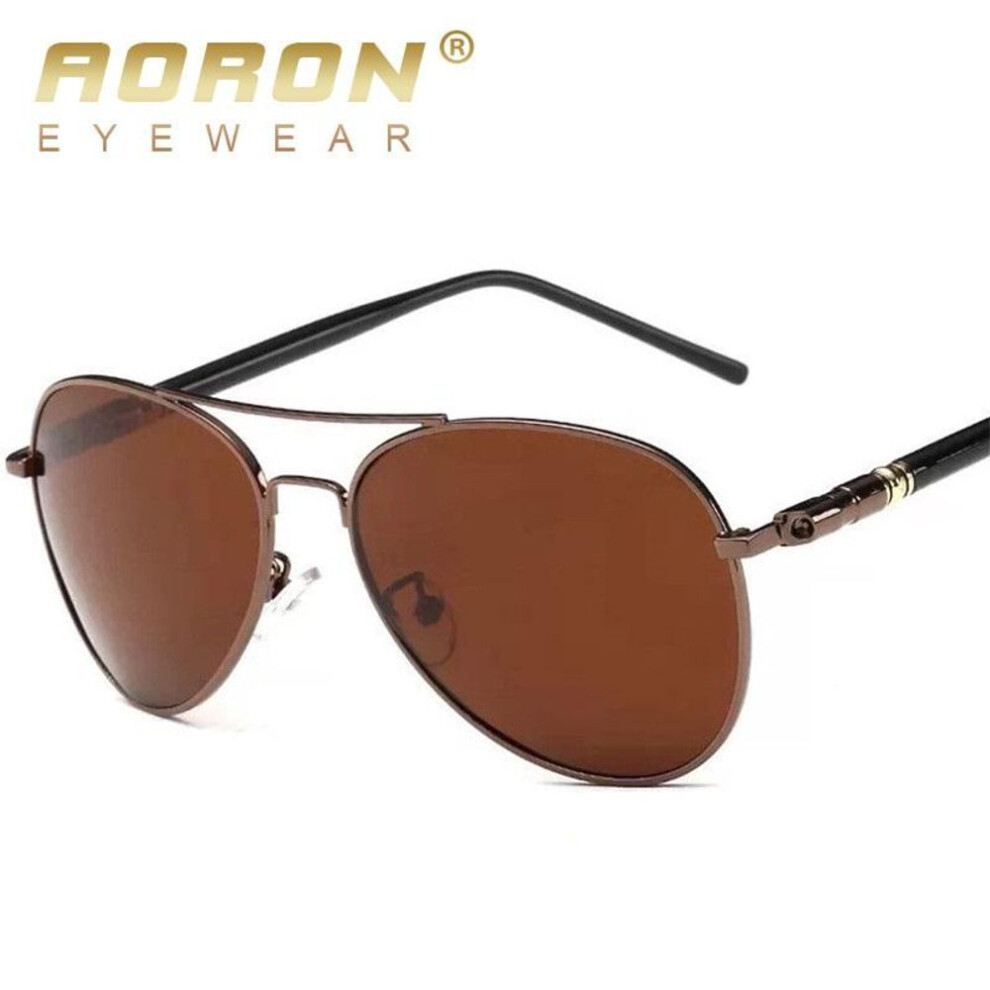 (brown) Aoron Fashion Polarized Sunglasses Mens Classic Sun Glasses Uv400 Coating Lens Alloy Frame Driving Eyewear For Men