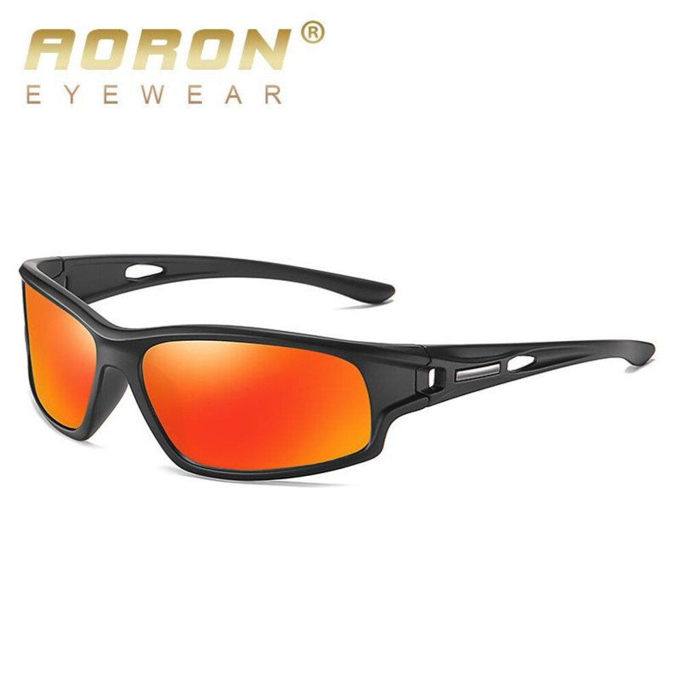 (orange) AORON Men Fashion Color Film Polarized Sunglasses Brand Design Sports Sun Glasses for Mens Gifts