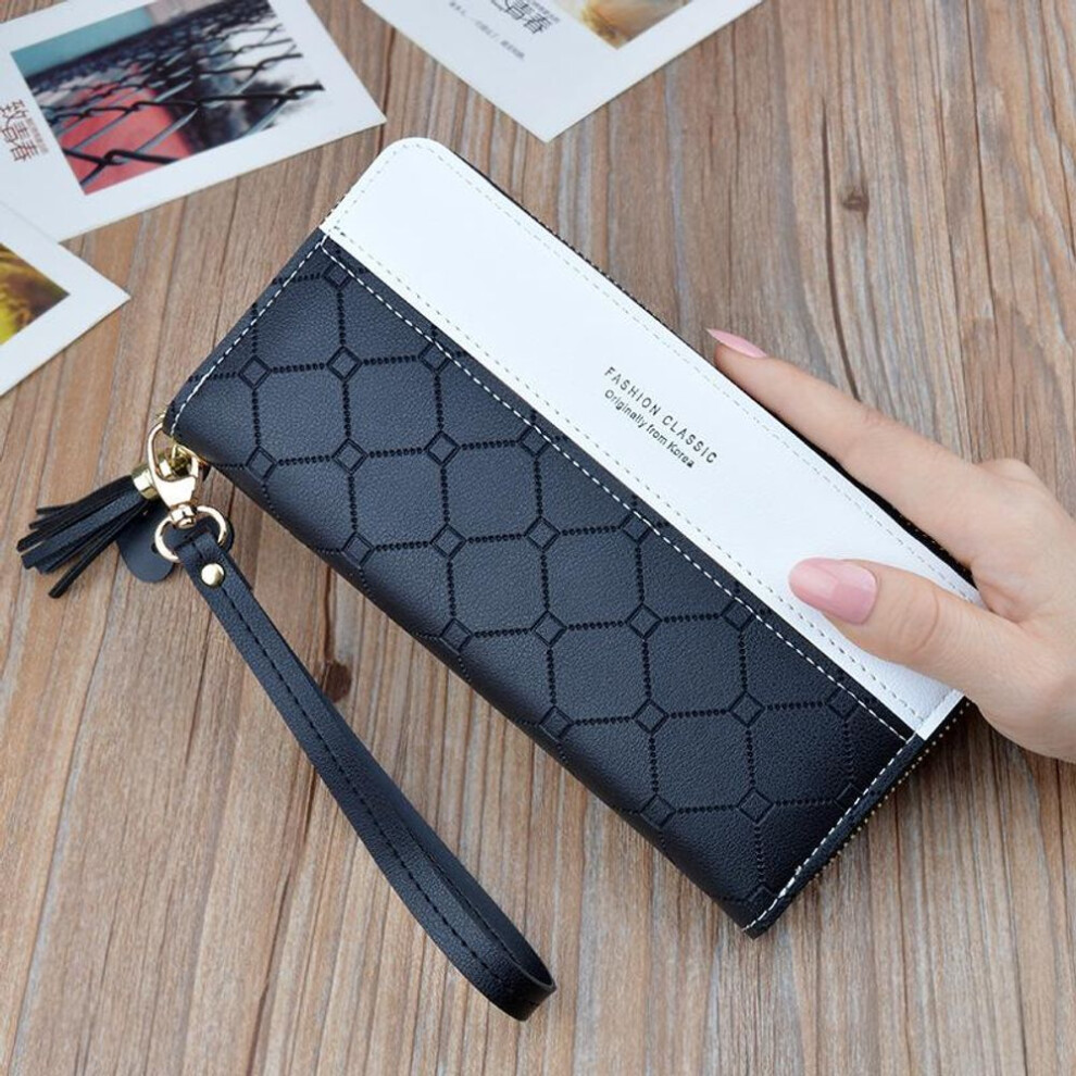 (black, 19.5cm*9.5cm*2.5cm) Ladies Clutch Bags Fashion Handbags Artificial Leather Phone Bag for Women Purse Wallets