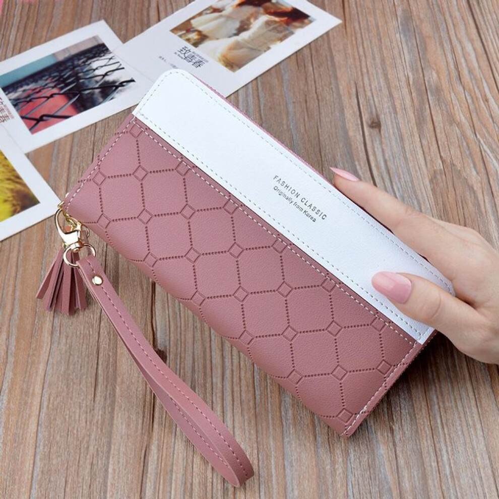 (dark pink, 19.5cm*9.5cm*2.5cm) Ladies Clutch Bags Fashion Handbags Artificial Leather Phone Bag for Women Purse Wallets