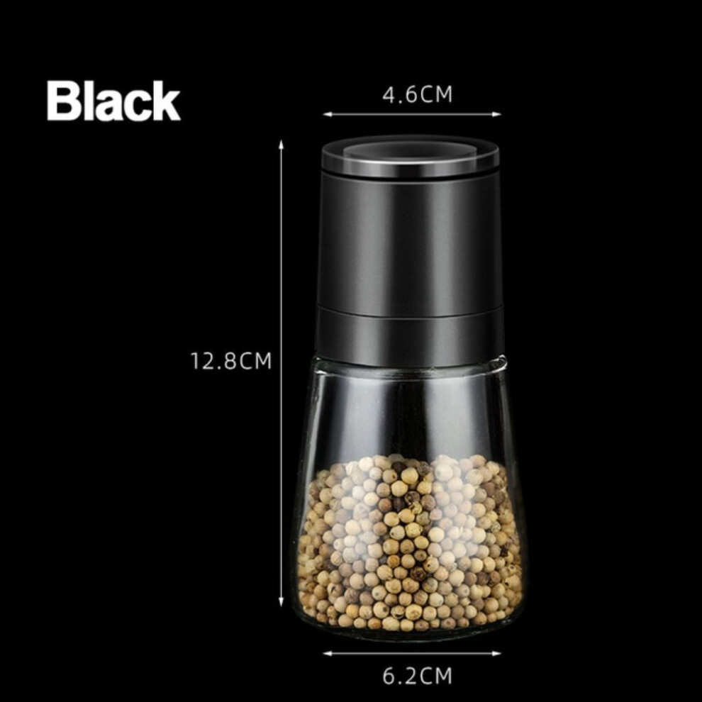 (black) Manual Pepper Mill Glass Seasoning Tools New Salt And Pepper Grinder