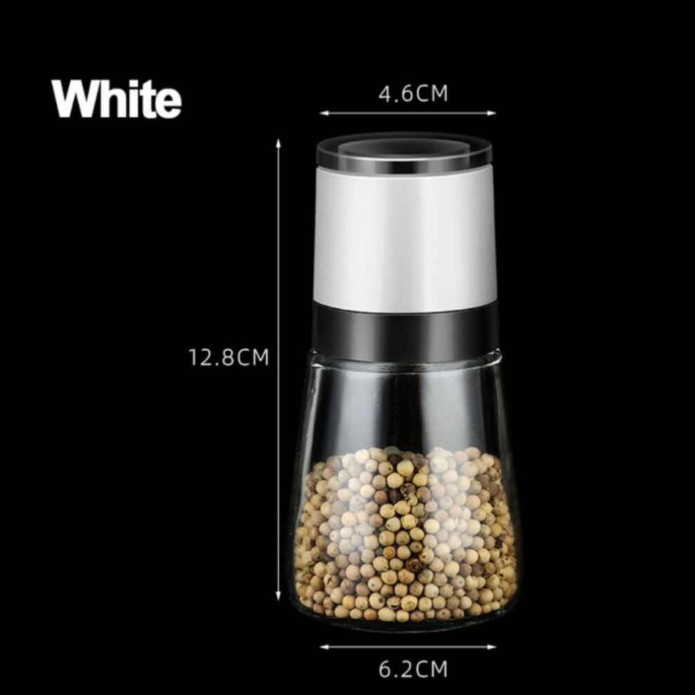 (white) Manual Pepper Mill Glass Seasoning Tools New Salt And Pepper Grinder