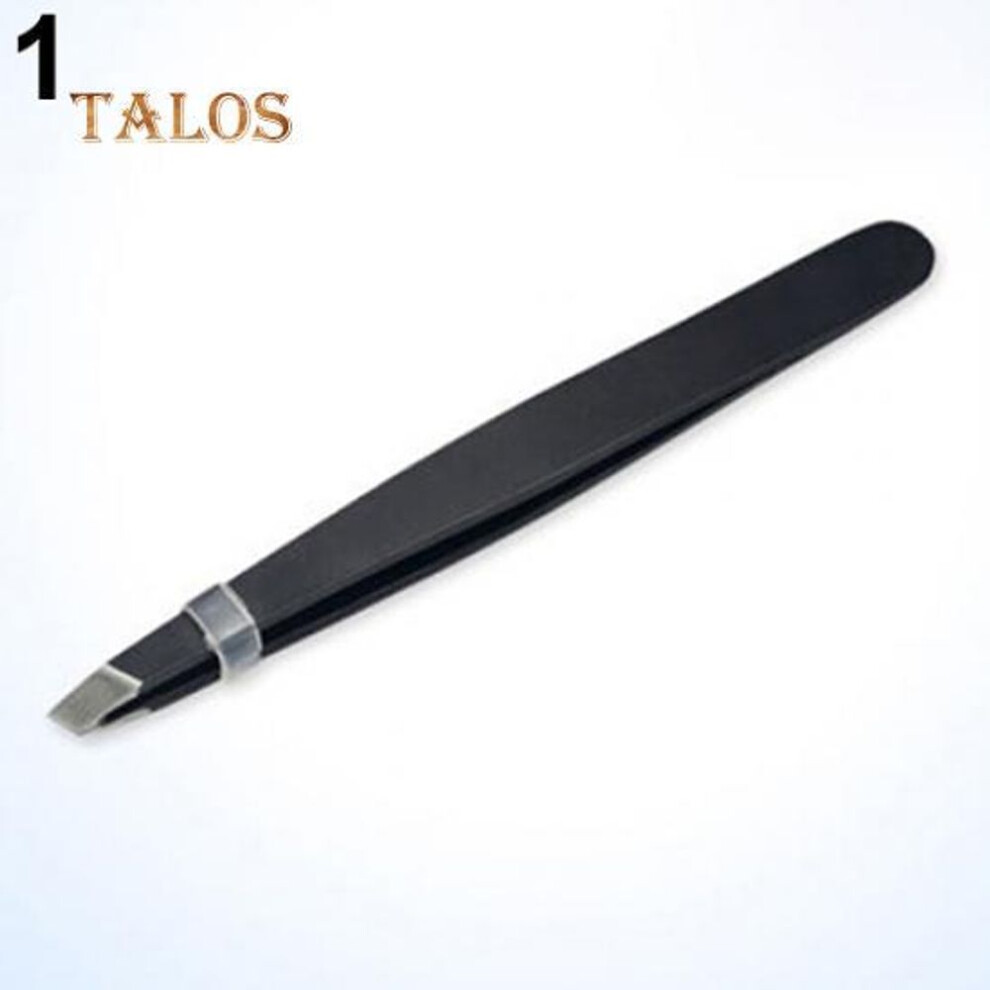 (black) Useful Cosmetic Tools Professional Eyebrow Tweezers Hair Beauty Slanted Stainless Steel Tweezer