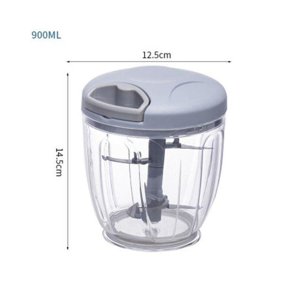 (blue, 900ml) 500/900ml Garlic Chopper Manual Rotate Vegetable Cutter Chopper Slicer Fruit Garlic Crusher Kitchen Gadget Blenders Meat Grinder