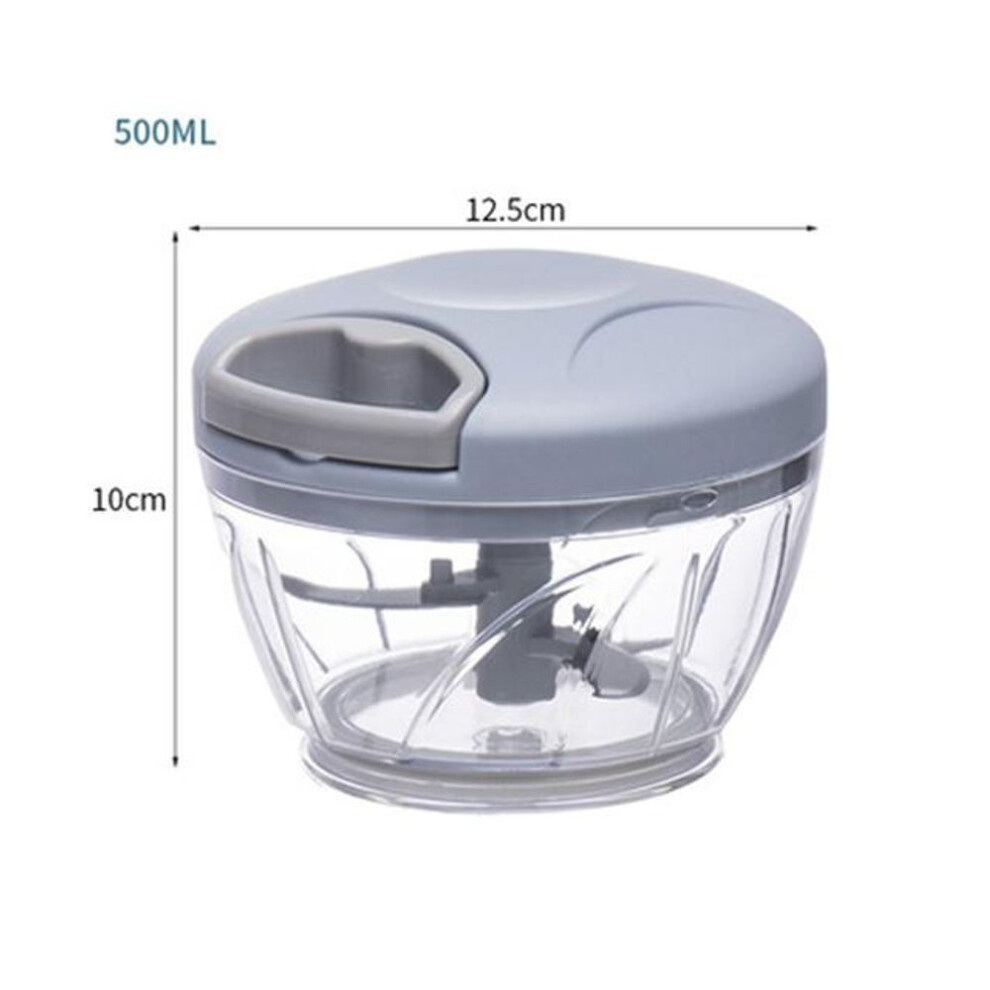 (blue, 500ml) 500/900ml Garlic Chopper Manual Rotate Vegetable Cutter Chopper Slicer Fruit Garlic Crusher Kitchen Gadget Blenders Meat Grinder