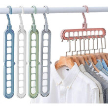 (As show, One size) 5 PCS Rotate Anti-skid Folding Hanger With Multifunctional Space Saving and Cascading Features