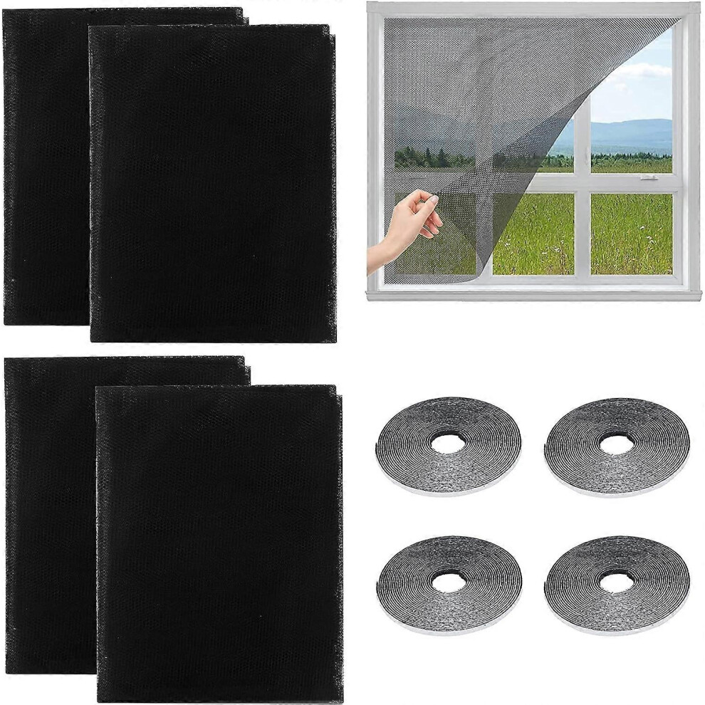 (As Show, One Size) Pcs Window Mosquito Net, 150X130cm With 4 Self Adhesive Tapes 5093216532545
