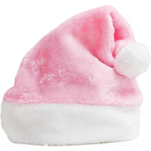 (As show, One size) Short Plush Funny Christmas Hats Thickened Lengthened Santa Claus Cap for Adults (Pink , 29 x 39)