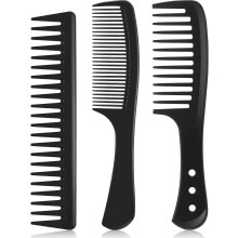 (As show, One size) 3 Pieces Wide Tooth Detangling Hair Comb Set, Carbon Fiber Styling Cutting Comb