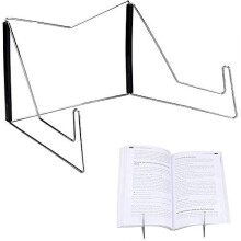 (As show, One size) Book Holder Bamboo Stand Adjustable Tray Elegant Hollow Pattern 34cmx24cm