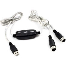 (As show, One size) USB IN-OUT MIDI Cable Converter PC to Music Keyboard Adapter