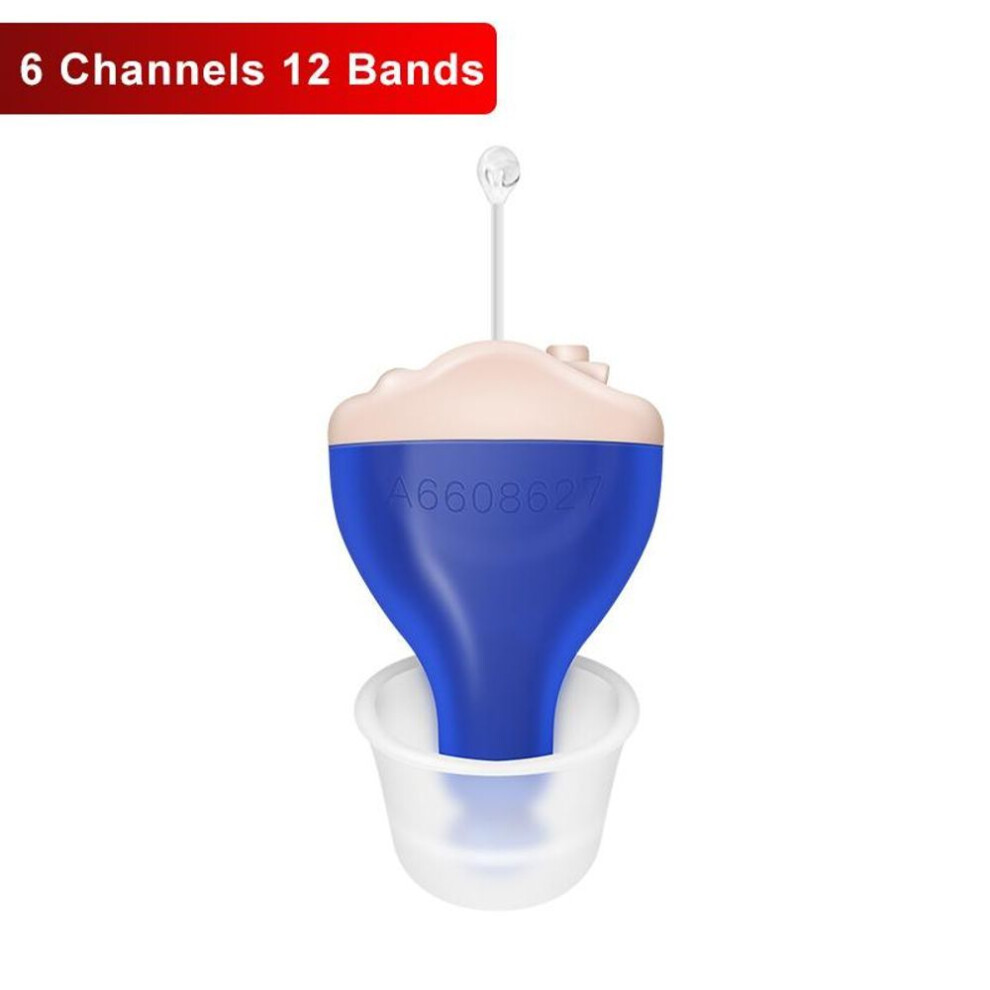 (blue) Mini Invisible Hearing Aids Invisible Wireless Digital Sound Audio Amplifier For Senior Cic Listen Adjustment Tools