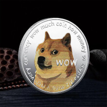 (silver, One size) Dogecoin Coin Doge Coin Commemorative Coin Physical Blockchain Crypto Collectible Coin with Protective Case,1pc