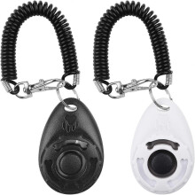 (As show, One size) Dog Clicker, [ 2 PCS, Multi-Color] Training Clicker with Wrist Strap for Dog Cat Horse