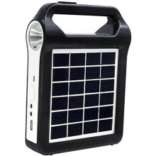 (As show, One size) Portable Outdoor Rechargeable Solar Generator Energy System with Flashlight Emergency Power Supply for Lighting Camping
