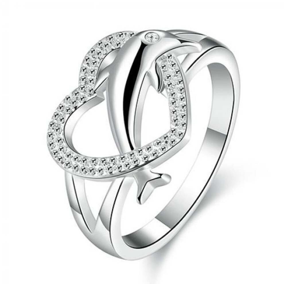 (8) Women&apos;s Dolphin Heart Finger Ring Jewelry Charm For Party Prom