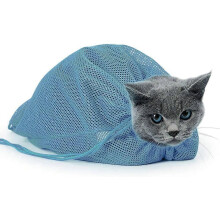 (blue, One size) Cat Bath Bag, Cat Grooming Bag Pet Nail Trimming Bags Cat Bathroom Bag for Bath Cat Travel Pet Supplies