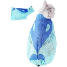 (As show, One size) Cat Grooming Bag Cat Bag Pet Travel Carrier Cat Bag No Scratching Portable Pet Carrier Mesh Wash Bag Fabric Pet Carrier Cat Claw Care