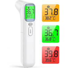 (As show, One size) LINJOU Forehead and Ear Thermometer, Non-Contact Infrared Thermometer for Child and Adult, 4 in 1 Medical Thermometer with Fever Alarm, Digital Therm