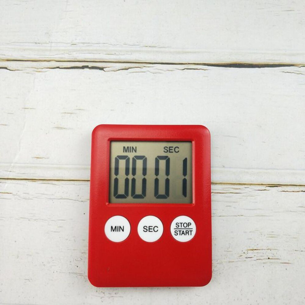 (red) Super Thin LED Digital Screen Kitchen Timer Square Cooking Count Up Countdown Alarm Sleep Stopwatch Temporizador Clock d