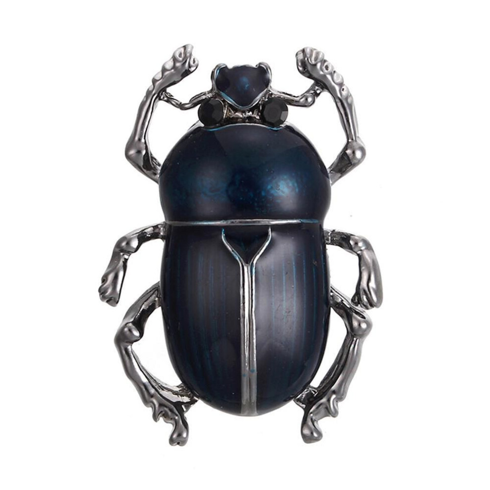(navy blue) Vintage Lady Beetle Enamel Animal Insect Brooch Pin Women Scarf Party Jewelry