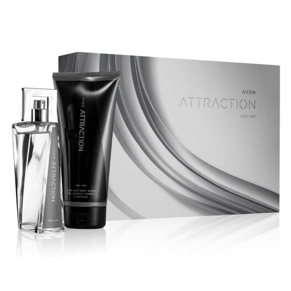 Avon Attraction For Him Eau De Toilette Hair Body Wash Gift Set Sealed