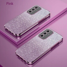 (pink, Samsung Galaxy S20FE) Luxury Gradient Glitter Plating Case For Samsung Galaxy A54 A34 A16 A06 A24 A14 A15 A05 A04 A53 A52 A23 A13 Silicone Protect Back Cover