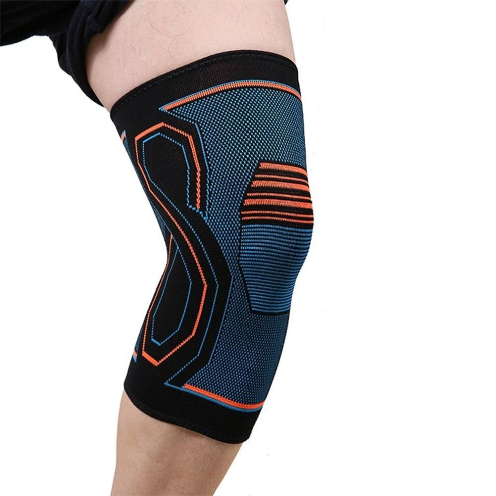 (XL) 1pcs Knee Support Brace Compression Knee Pads Strap Knitted High Elasticity Pain Relief Running Athletics Football Protection