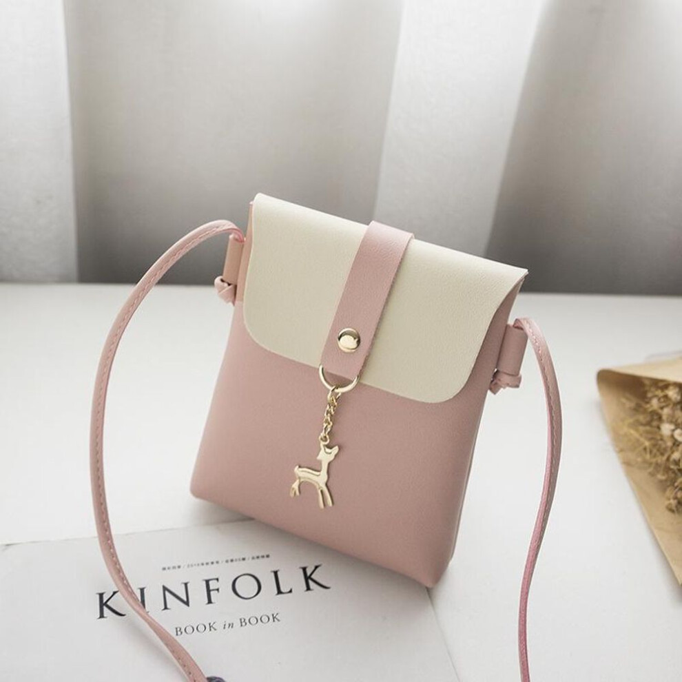(pink, one size) Women&apos;s Bag Mini Fashion Little Deer Shoulder Bag Oblique Straddle Bag Mobile Bag Cross Border Bag Mobile Bag