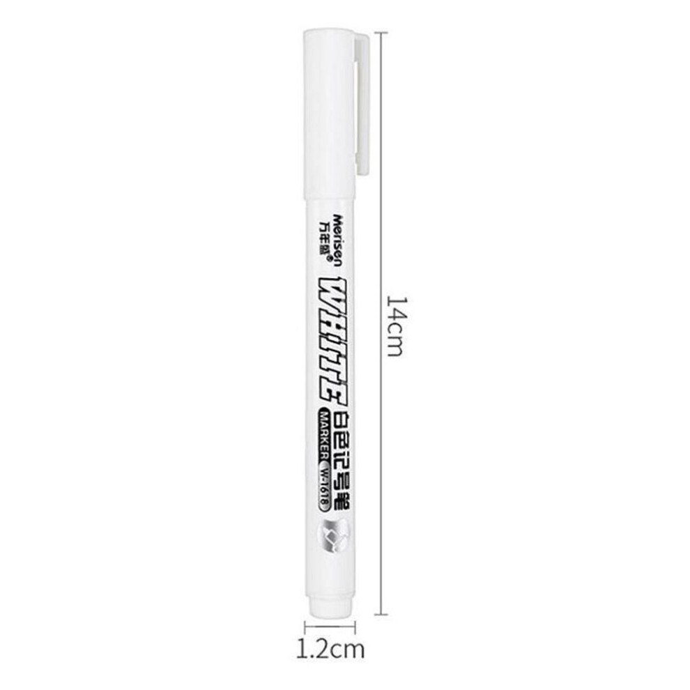 (white) White Marker Pen Alcohol Paint Oily Waterproof Tire Painting Graffiti Pens Permanent Gel Pen For Fabric Wood Leather Marker 2mm