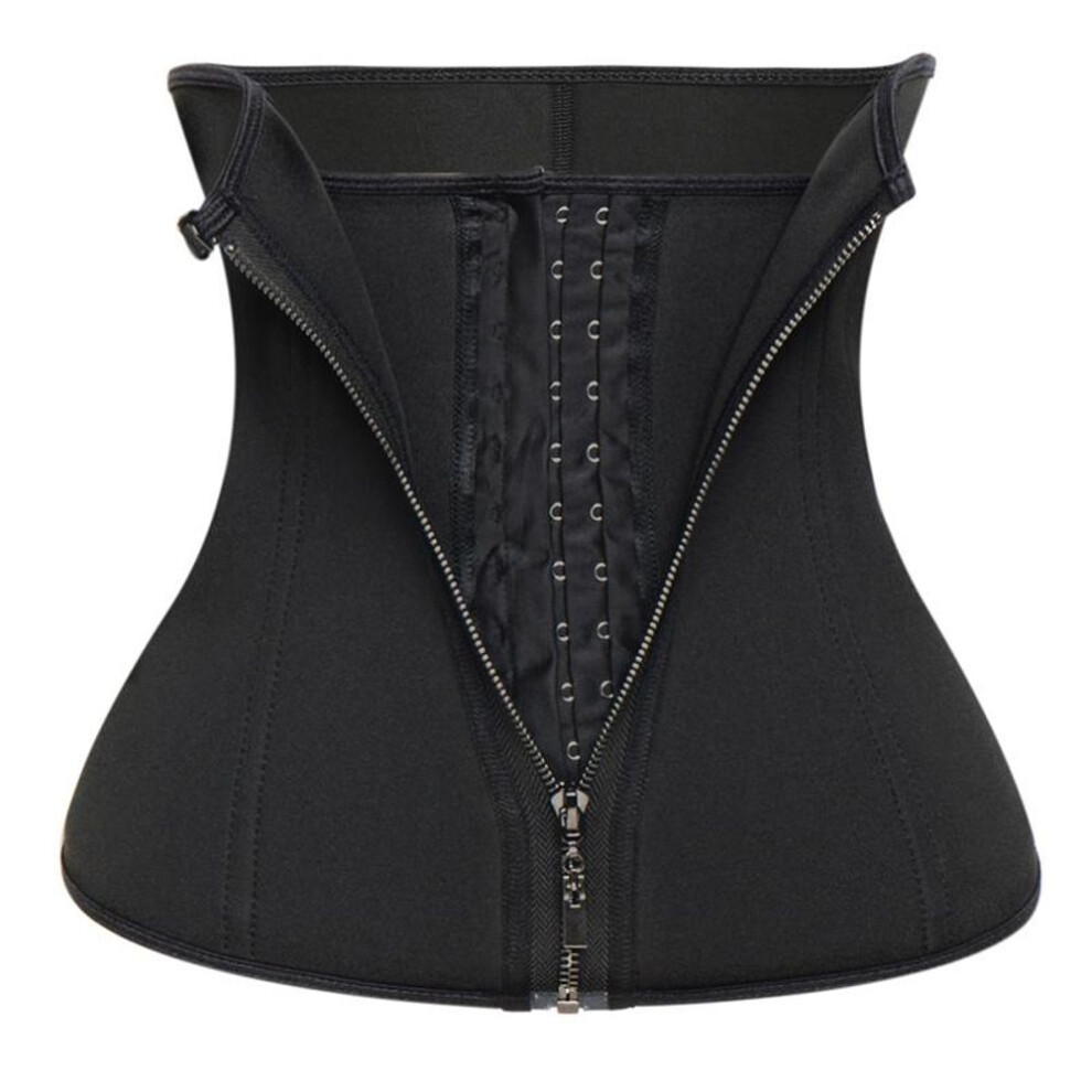 (black, L) Men Waist Trainer Corset Neoprene Sauna Sweat Trimmer Belt Slimming Body Shaper Tummy Fitness Belt Fat Burner Workout Shapewear