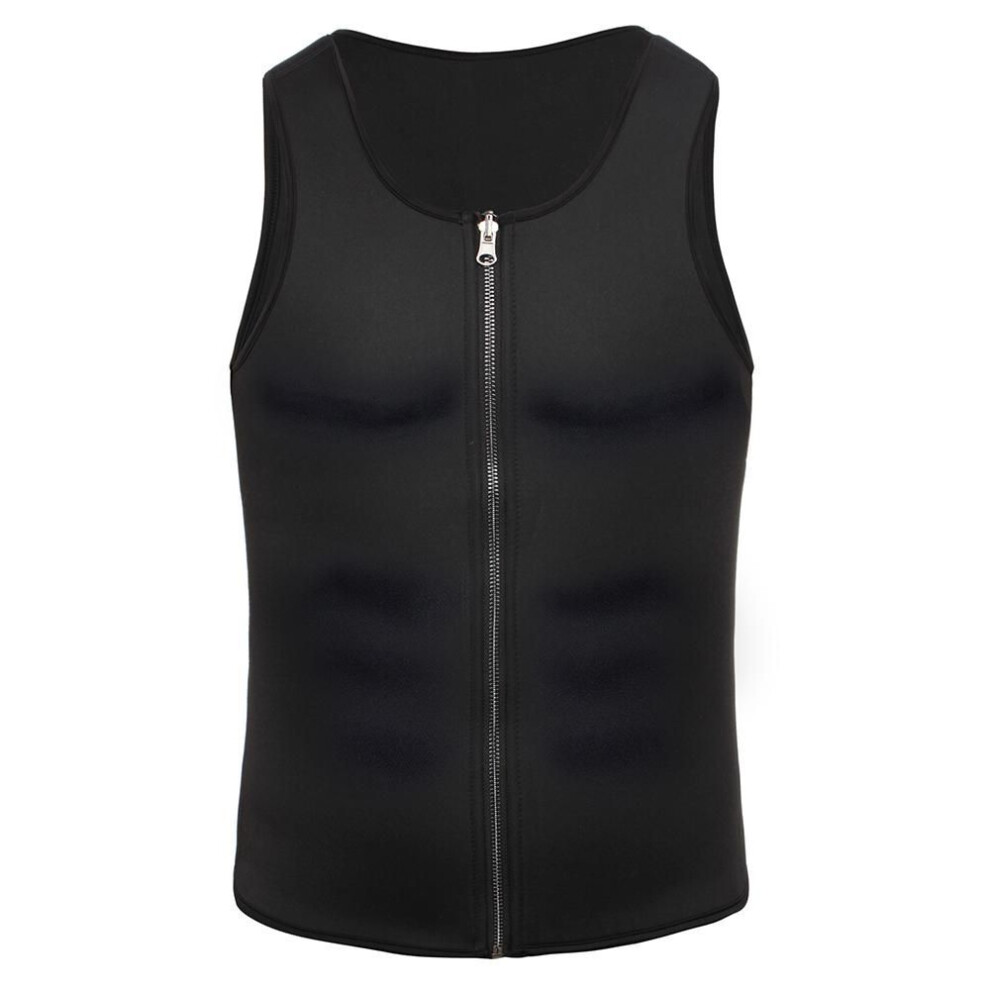(black, XXL) Men Neoprene Sauna Suit Sweat Vest Waist Trainer Slimming Body Shaper Compression Shirts Thermal Undershirt Workout Tank Tops Shapewear Underwear