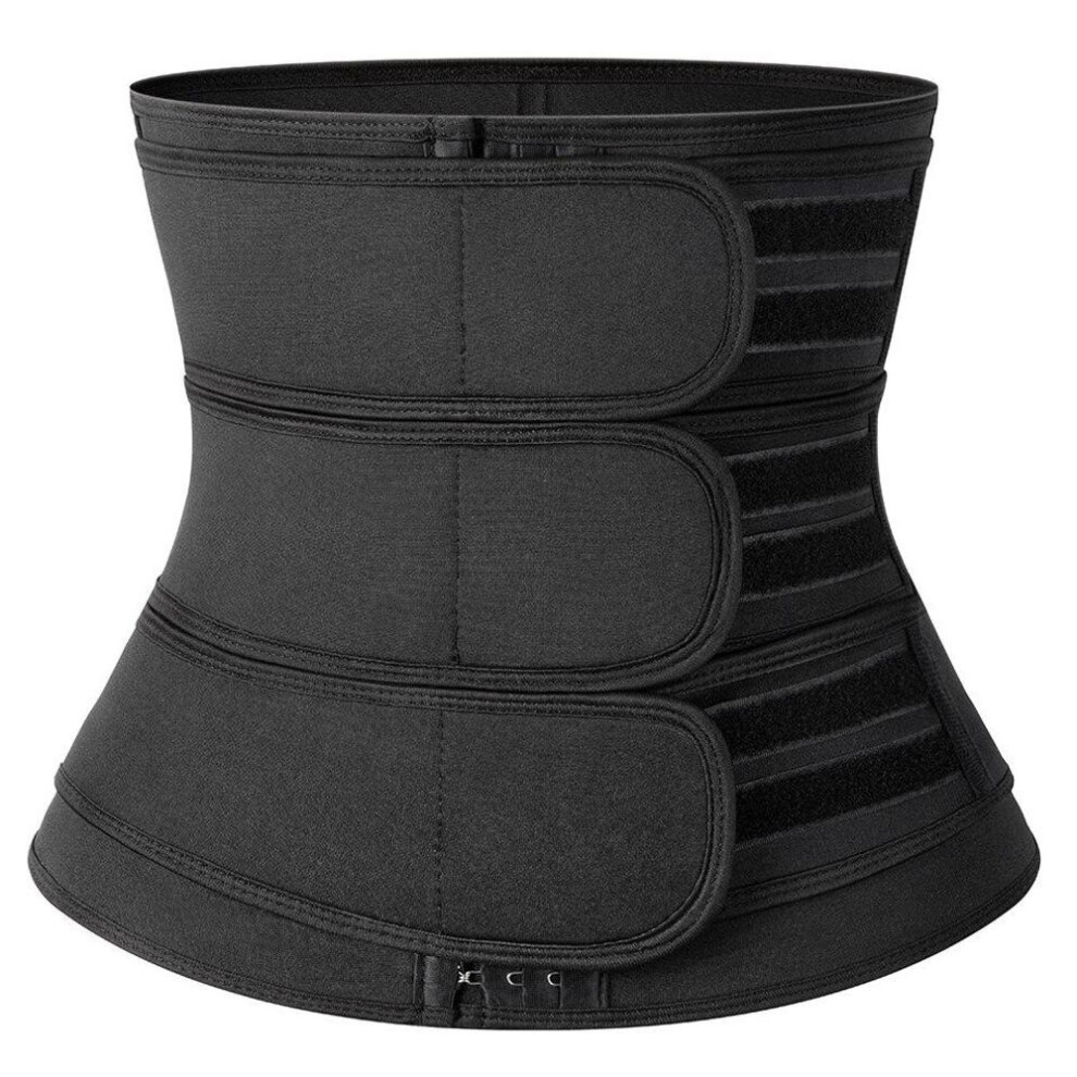 (black, XXL) Men Body Shaper Waist Trainer Corset Slimming Belt Weight Loss Fitness Fat Burner Sweat Trimmer Sauna Girdle Modeling Straps