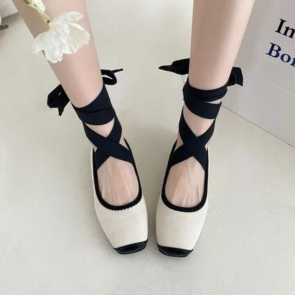 (beige, 39) Women&apos;s Ballet Flats Shoes Woman Spring Summer Casual Sneakers Sandals Fashion Sabot Barefoot Ballerina Comfortable Elegant