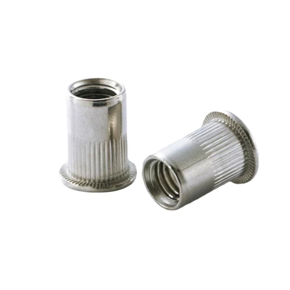 (10pcs M8) M6 M8 M10 M12 Rivet Nut Tool Set Stainless Steel Rivnut Flat Head Insert Nutsert Cap Threaded Rivet