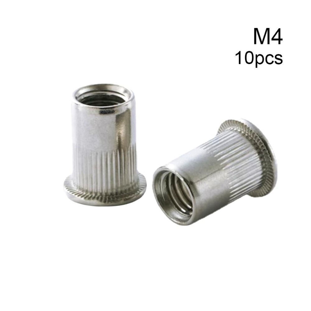 (10pcs M4) M6 M8 M10 M12 Rivet Nut Tool Set Stainless Steel Rivnut Flat Head Insert Nutsert Cap Threaded Rivet