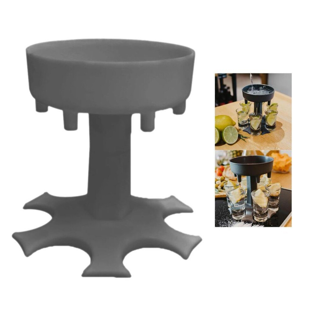 (grey, with 6 cups) Bar 6 Shot Glass Dispenser Holder Six Ways Wine Glass Rack Cooler Beer Beverage Dispenser Shot Buddys Cocktail Dispenser Holder
