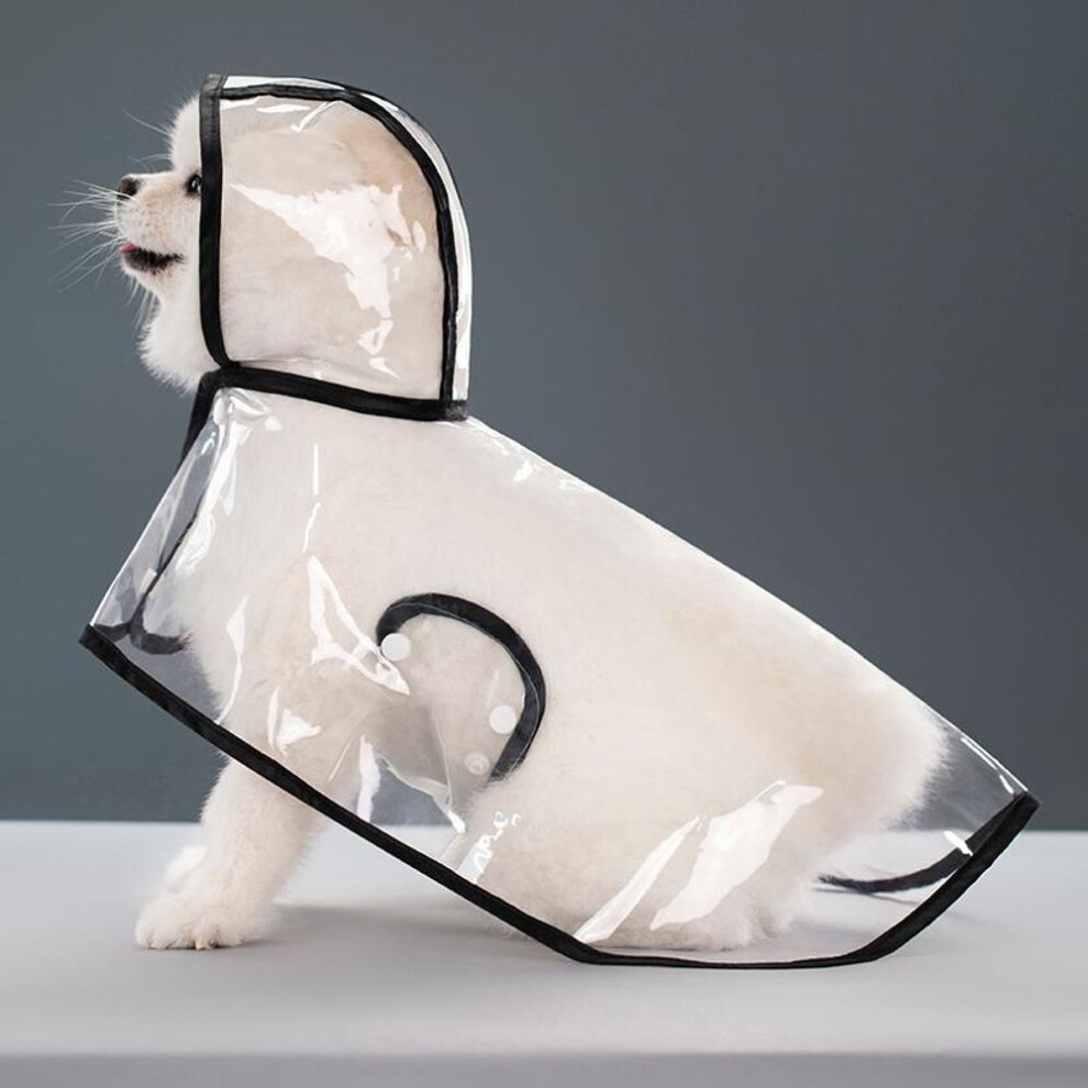 (black, S 1-1.5KG) Pet Dog Raincoat Waterproof Pet Clothes Hooded Rain Jacket For Small Medium Dogs Transparent Plastic Puppy Rain Poncho Rainwear
