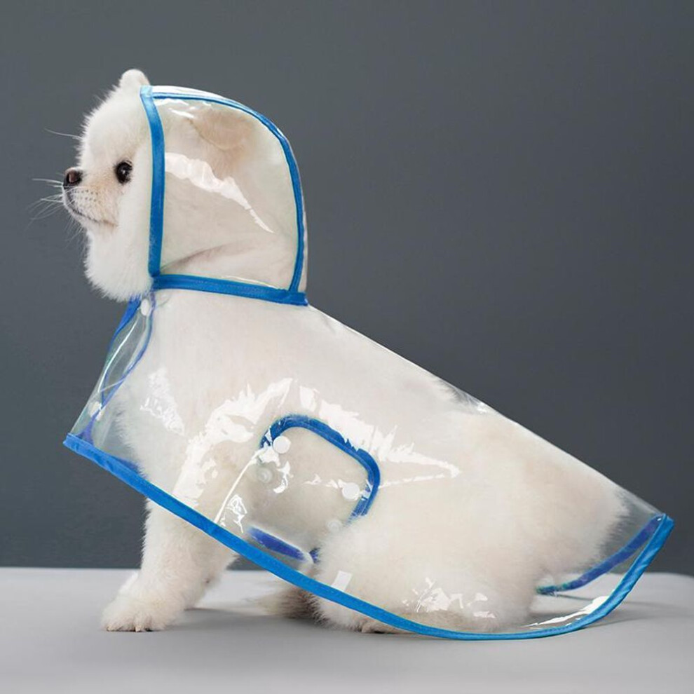 (blue, 2XL 6-9KG) Pet Dog Raincoat Waterproof Pet Clothes Hooded Rain Jacket for Small Medium Dogs Transparent Plastic Puppy Rain Poncho Rainwear