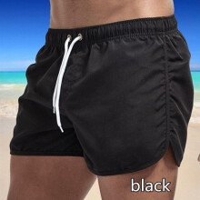 (black, S) Summer Men's Quick-Drying Swim Trunks Sports Pants Swimwear Beach Shorts Jogging Shorts