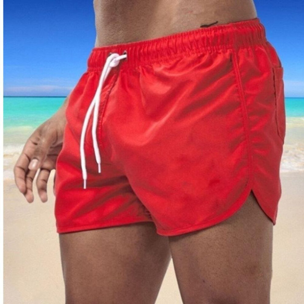 (red, XXXL) Summer Men&apos;s Quick-Drying Swim Trunks Sports Pants Swimwear Beach Shorts Jogging Shorts