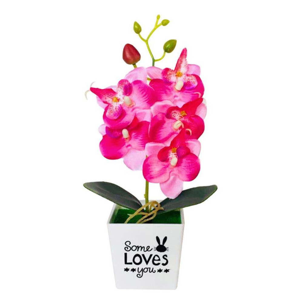 (red) Artificial Fake Flower With Orchid Furniture Butterfly Home  Decor