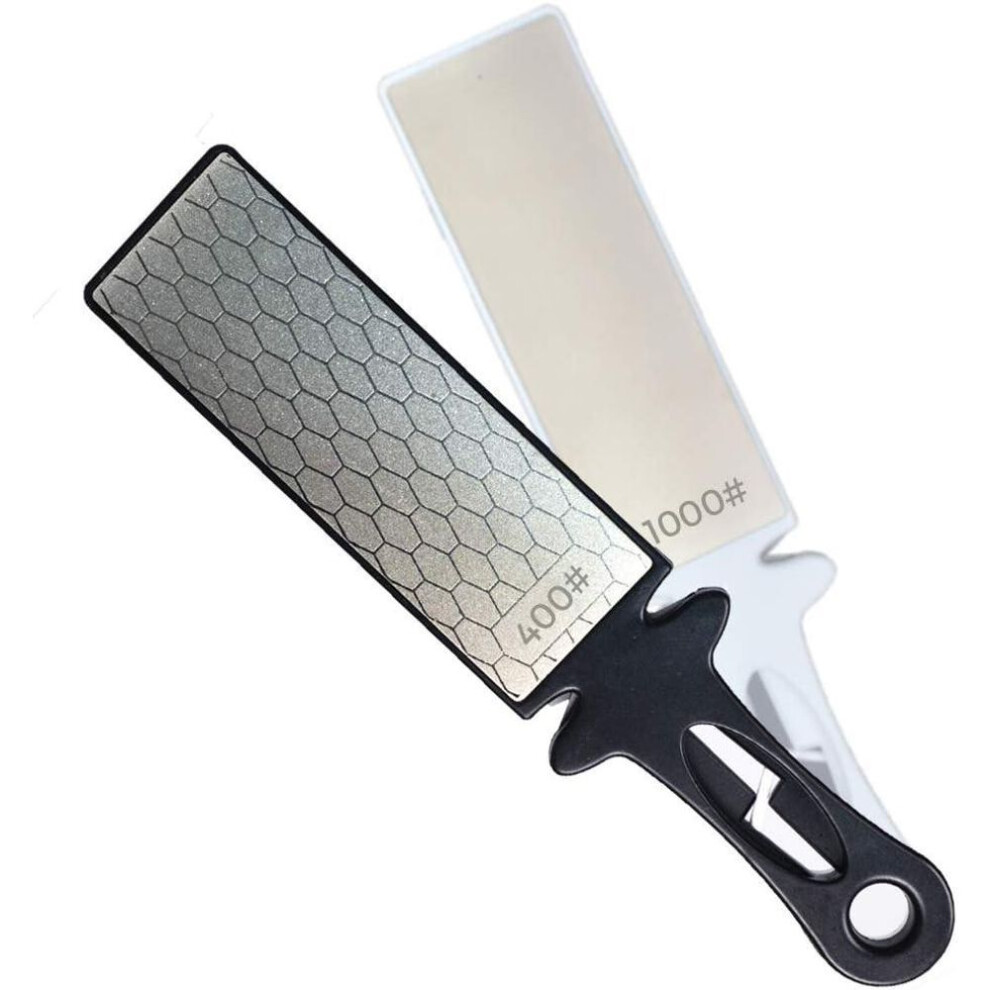 5-in-1 Diamond Sharpening Plate Knife And Scissors Sharpener Ceramic Knife Sharpener Rod Double-sided 400/1000 Grit Honeycomb Surface Outdoor