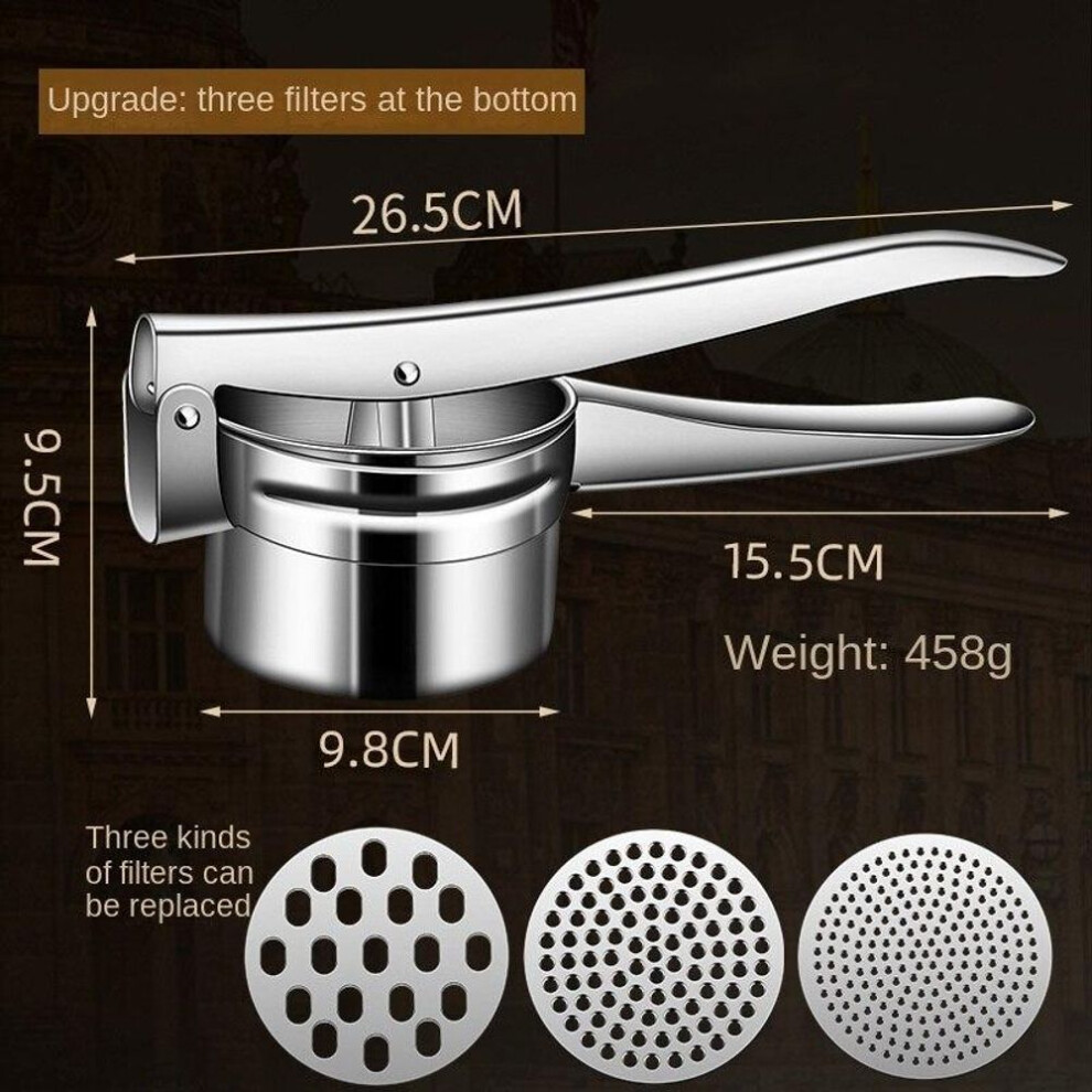 (02) 304 Stainless Steel Manual Juicer Household Fruit Lemon Squeeze Water Pads Multifunctional Potato Mud Pressed Garlic