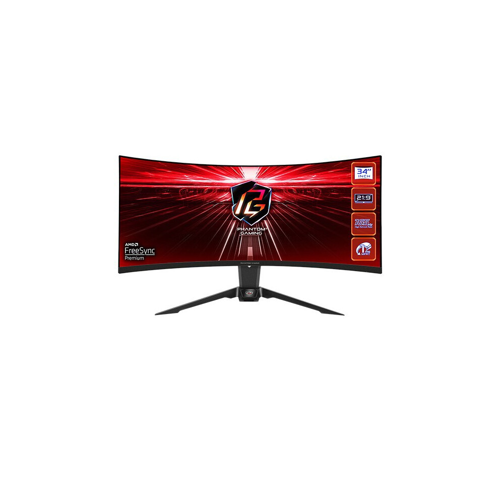 Asrock 34" Wqhd 165Hz Monitor Pg34wq15r2b