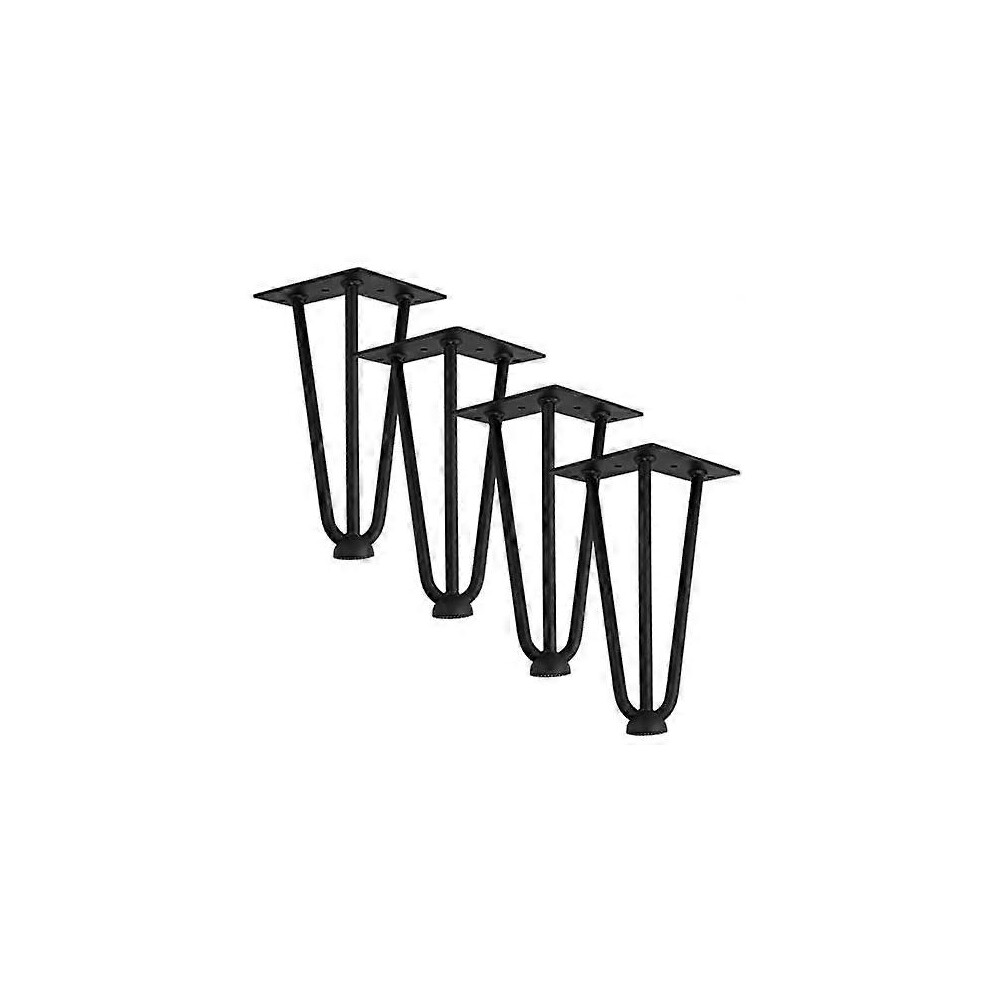 (As Show, One Size) Set Of 4 Hairpin Table Legs, 250Mm Diy Metal Legs,With Screws And Floor Protect Omm 5093216545804