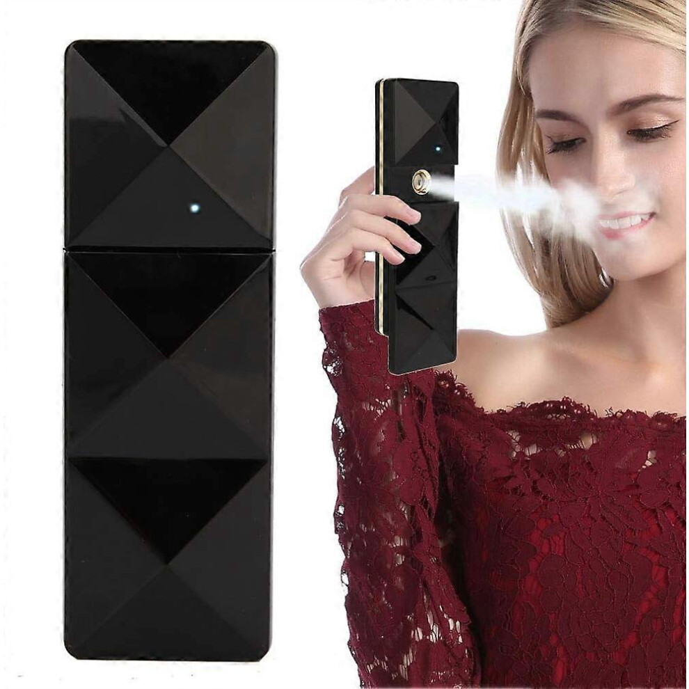(As show, One size) Nano Facial Mister Face Mist Sprayer Protable USB Nano Handy Mist Spray Humidifier Face Hydration(Bla KKE