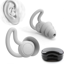 (As show, One size) Silicone Ear Plugs for Sleeping Noise Cancelling, Reusable Waterproof Earplugs Noise Reduction Earb SY[